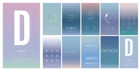 Modern UI screen design for mobile app with web icons.