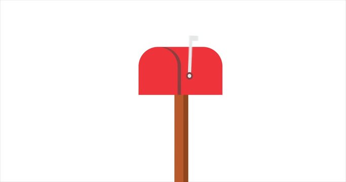 A motion graphics mailbox receiving a letter.