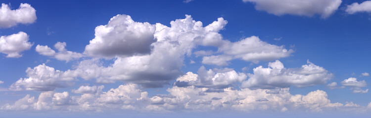 Blue sky with white clouds as Panorama background