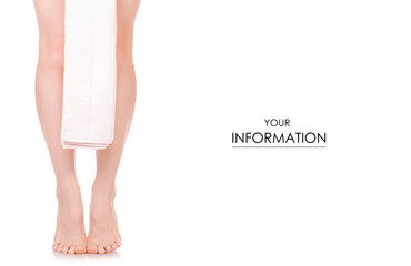 Female feet heel pink white bath towel beauty spa pattern