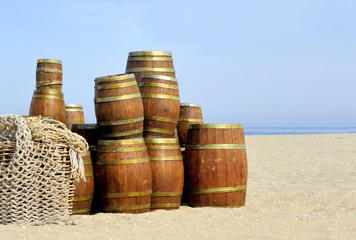 Herring tons at the sea side