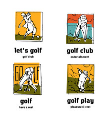 Golf club logo icons set.