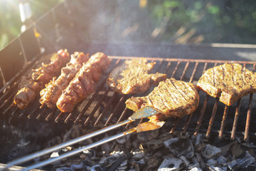 Fleisch und Spieße Grillen