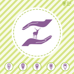 wildlife nature care vector icon