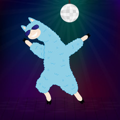 A dancing llama with sunglasses © Khrystyna Izverska