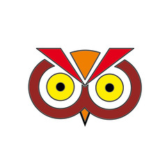 Obraz premium Vector sign abstract owl, in linear style