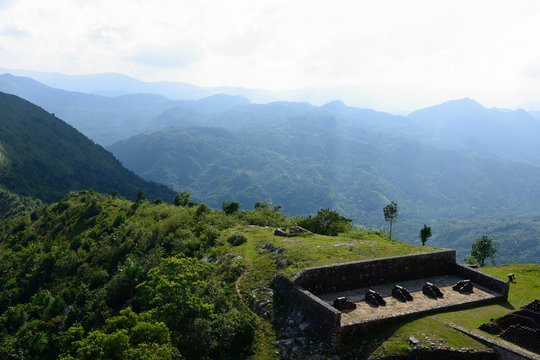 Remains of the French Citadelle la ferriere built on the top of a mountain, Haiti UNESCO site