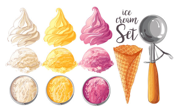 Set of Vector ice creams