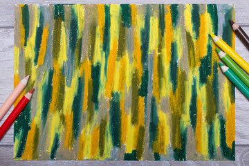Photo of hand drawing. Colorful texture for background
