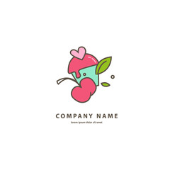 Vector stock logo, abstract dessert vector template.