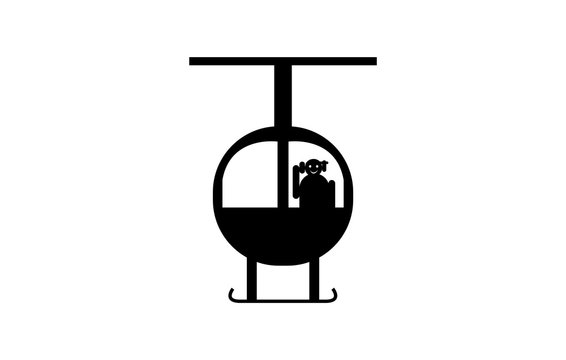 Man in a helicopter icon