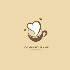 Vector stock logo, abstract sign of cafe, vector template of cafeteria and bistro.