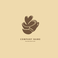 Vector stock logo, abstract sign of cafe, vector template of cafeteria and bistro.