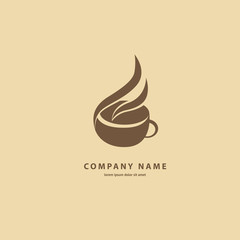 Vector stock logo, abstract sign of cafe, vector template of cafeteria and bistro.