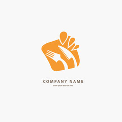 Vector stock logo, abstract sign of food, vector template of fresh meal.