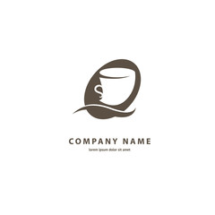 Vector stock logo, abstract sign of cafe, vector template of cafeteria and bistro.