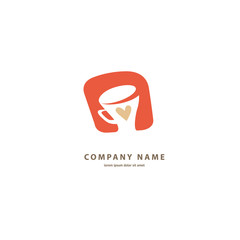 Vector stock logo, abstract sign of cafe, vector template of cafeteria and bistro.