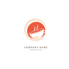 Vector stock logo, abstract sign of cafe, vector template of cafeteria and bistro.