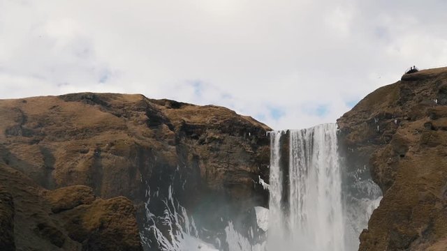 The icelandic waterfall clsoe up.