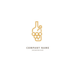 Vector stock logo, abstract wine vector template.