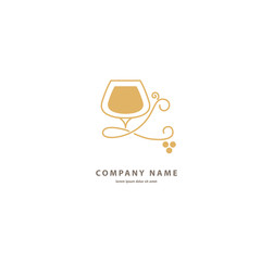 Vector stock logo, abstract wine vector template.