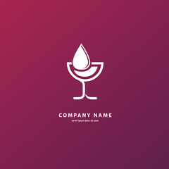 Vector stock logo, abstract wine vector template.