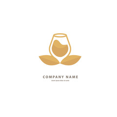 Vector stock logo, abstract wine vector template.