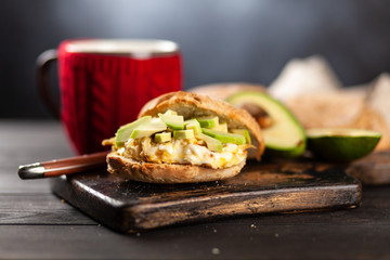 Avocado and egg sandwich