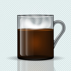 Cup of hot coffee on a transparent background