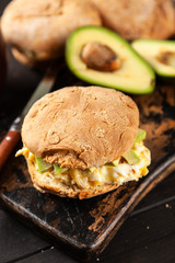 Avocado and egg sandwich
