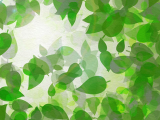 Green leaf graphic frame background.Illustration Paint Style wallpaper.