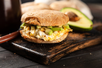 Avocado and egg sandwich