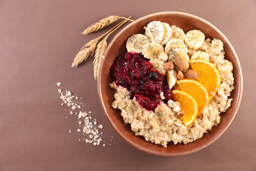 porridge, oat and fruit