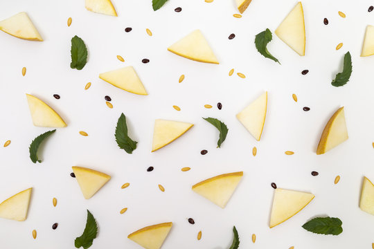 Melon pieces and seeds pattern
