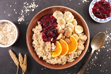 porridge, oat and fruit