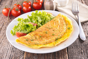 omelet and salad