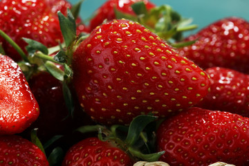 a bunch of raw fresh strawberries