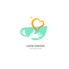 Vector stock logo, abstract cafe, cafeteria and bistro vector template.