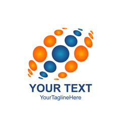 Abstract vector circle logotype. Orange unusual isolated chemistry logo. Virus icon. Orange sunny sun.