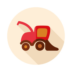 Combine harvester flat icon