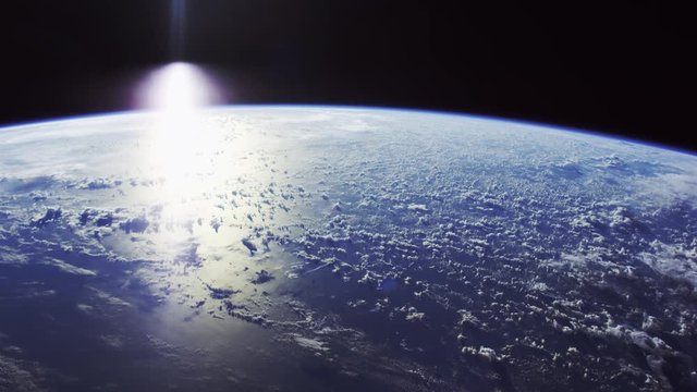 Sunrise over Earth, wide