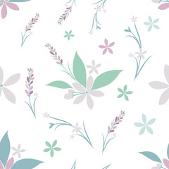 Seamless pattern of various flowers