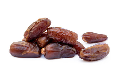 Dried sweet dates isolated on a white background