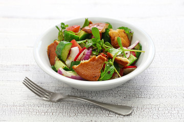 fattoush salad with sumac and pita bread, Lebanese cuisine