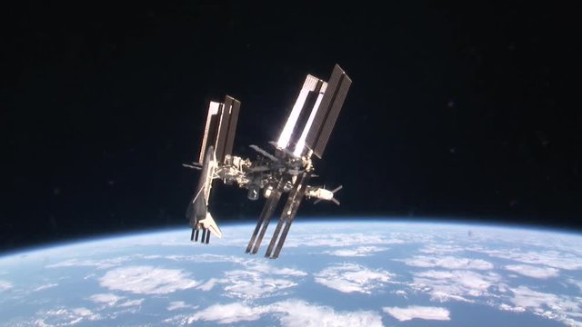 Wide, following behind International Space Station