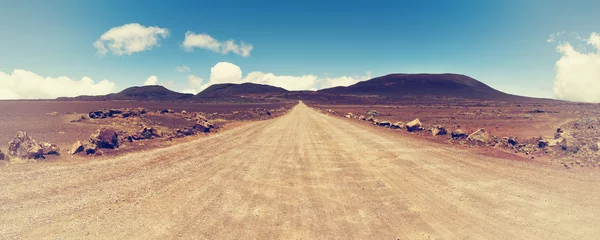 Foto op Canvas &quot la plaine des sables&quot : op de weg die leidt naar de vulkaan &quot piton de la fournaise&quot  op het eiland Réunion, Indische Oceaan. © ThomasLENNE