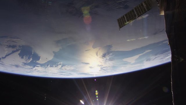 Sunrise over southern hemisphere, wide