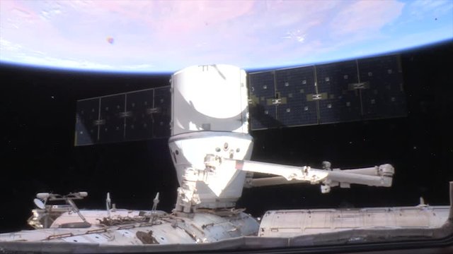 Low angle, satellite on ISS