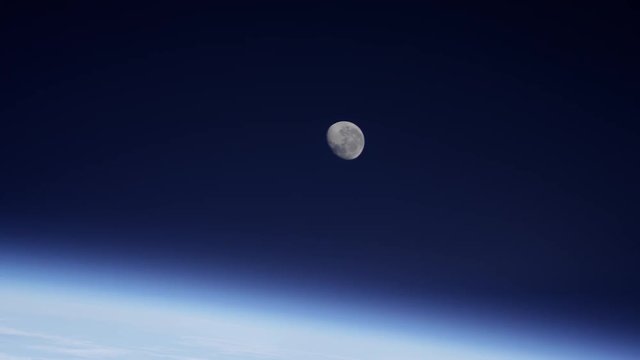 Timelapse, view of moon in outer space