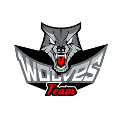 Logo template with Wolf head.